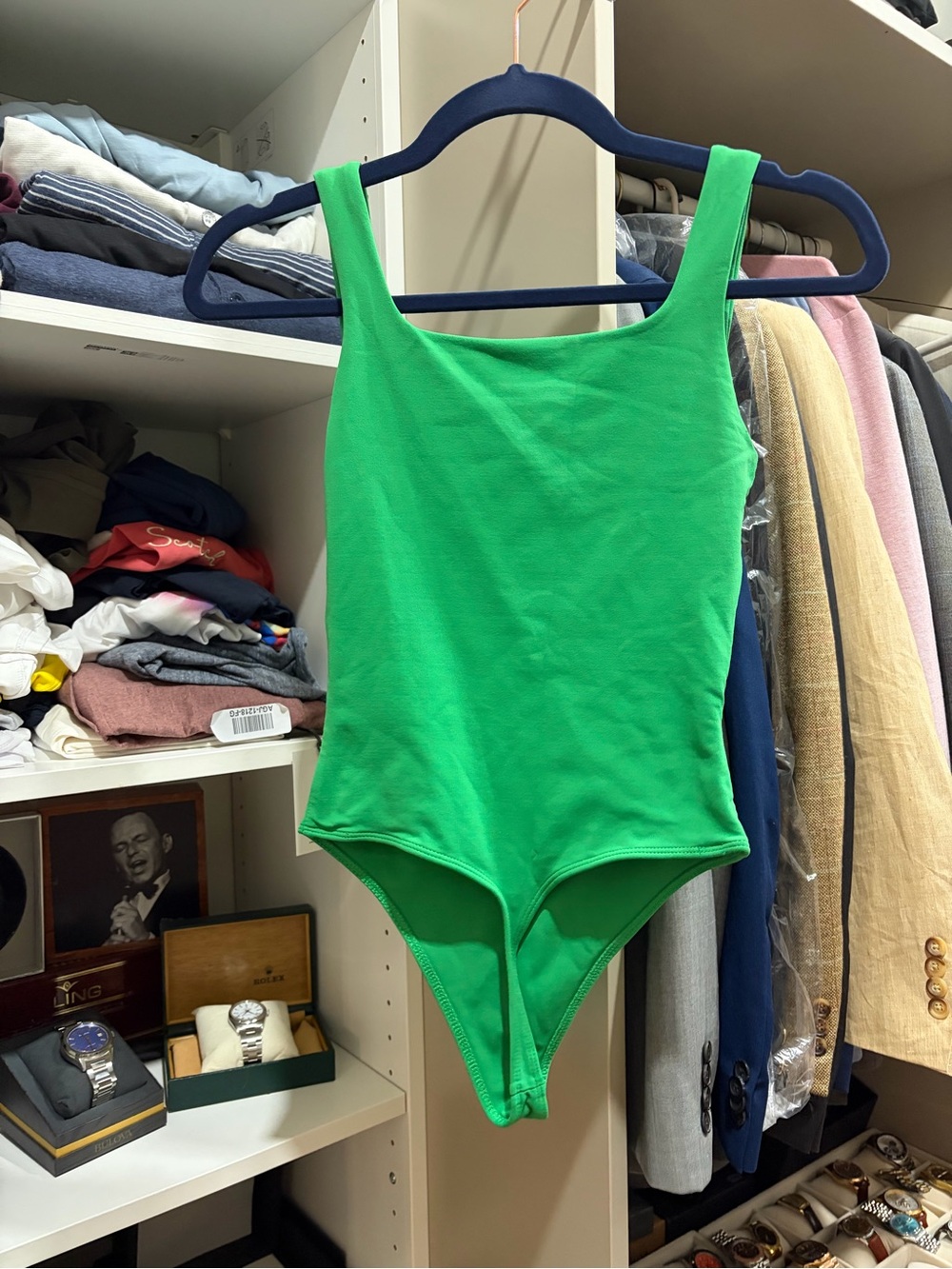 Babaton Bright Green Square Neck Bodysuit - Picture 2 of 3